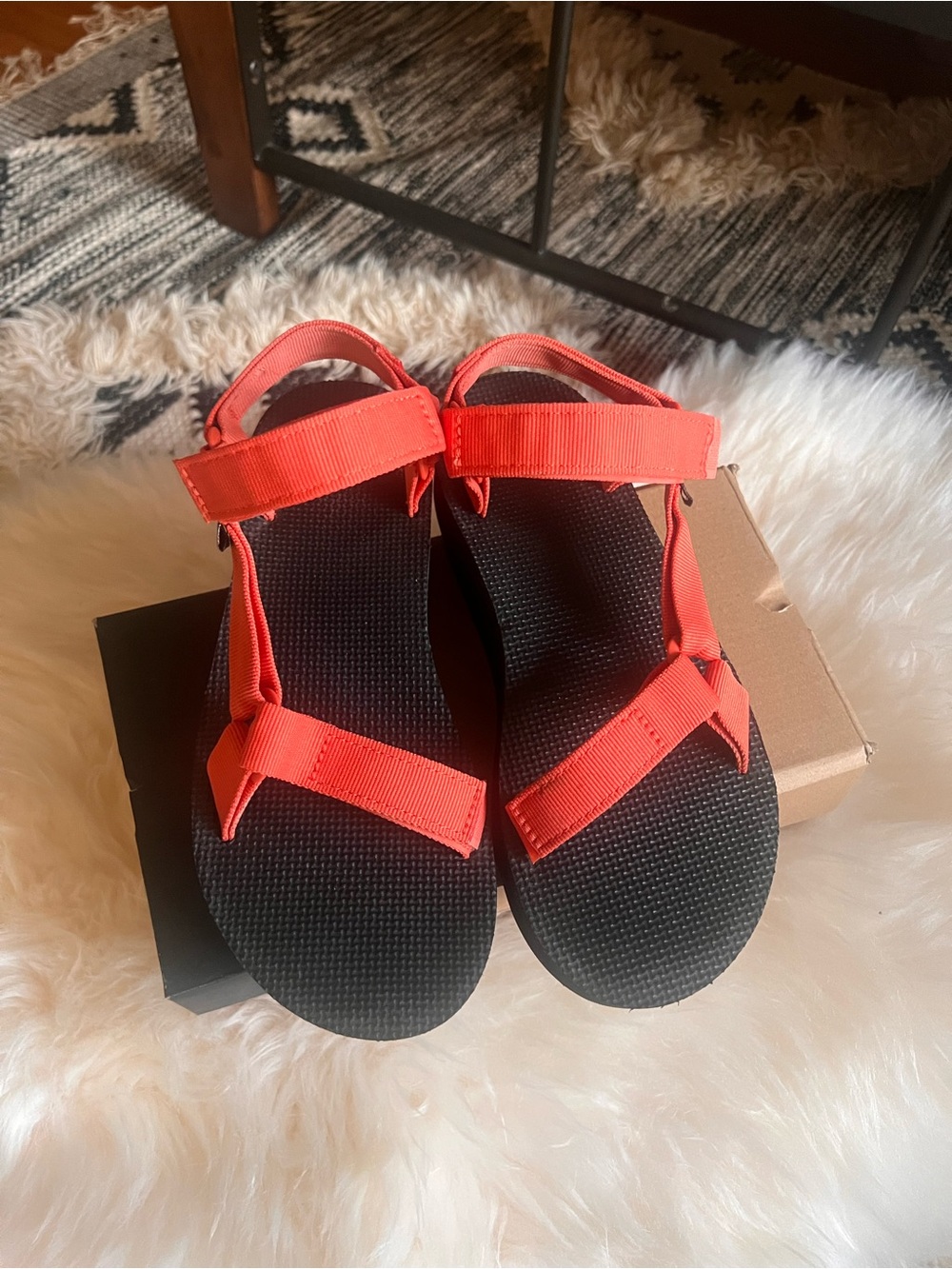 Teva Women’s Flatform Universal Tigerlily Orange Strap Sandals
